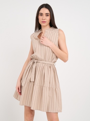 Timeout - Rochie dama de culoare uniforma cu dungi - Img 4