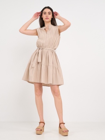 Timeout - Rochie dama de culoare uniforma cu dungi - Img 13