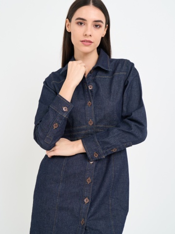 Timeout - Rochie dama din denim cu maneca lunga - Img 4