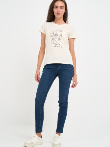 Timeout - Tricou dama cu imprimeu grafic si logo - Img 6