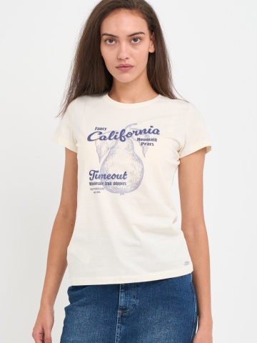Timeout - Tricou dama cu logo si imprimeu grafic