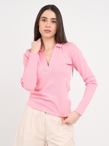 Timeout - Tricou dama cu maneca lunga de culoare uniforma - Img 6