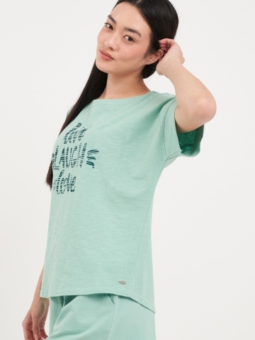 Timeout - Tricou dama cu maneca scurta si imprimeu text - Img 2