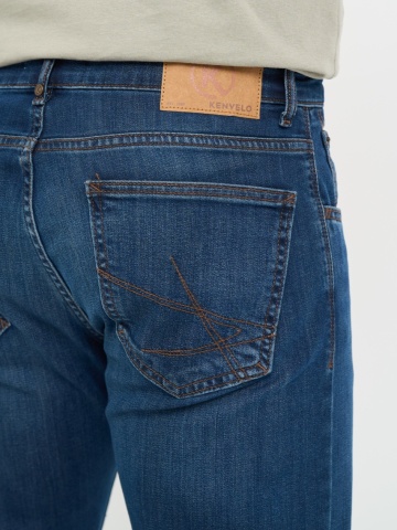 Kenvelo - Blugi barbat slim aspect usor decolorat - Img 3