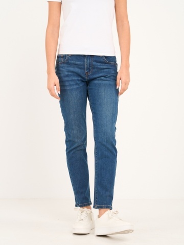 Kenvelo - Blugi dama boyfriend cu aspect decolorat