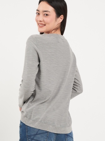 Kenvelo - Pulover dama cu maneca lunga de culoare uniforma - Img 2