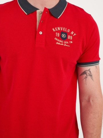 Kenvelo - Tricou barbat polo cu detalii logo - Img 3