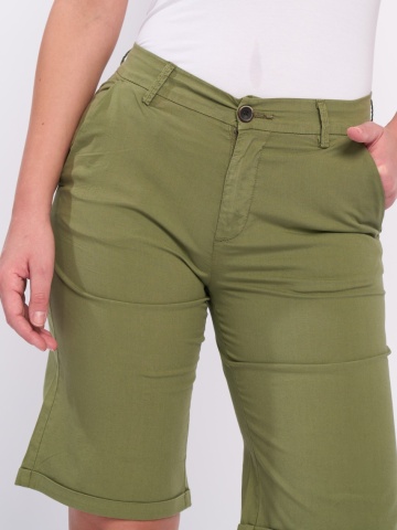 Lee Cooper - Bermude dama de culoare uniforma cu buzunare oblice - Img 4