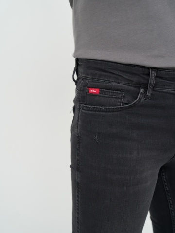 Lee Cooper - Blugi barbat super slim de culoare inchisa si logo - Img 6