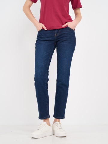 Lee Cooper - Blugi dama boyfriend de culoare uniforma