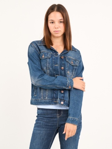 Lee Cooper - Jacheta dama denim cu buzunare si aspect decolorat - Img 8