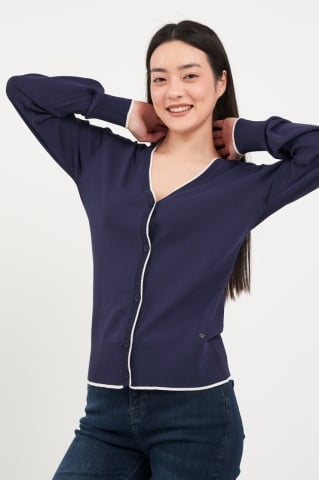 Lee Cooper - Pulover dama cu nasturi si logo aplicat