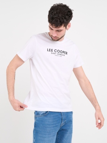 Lee Cooper - Tricou barbat de culoare uniforma cu imprimeu logo - Img 5