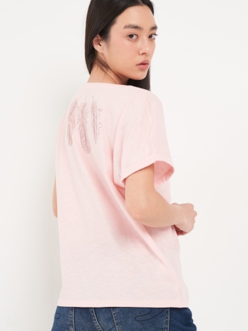 Lee Cooper - Tricou dama cu maneca scurta de culoare uniforma - Img 2