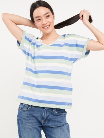 Lee Cooper - Tricou dama cu maneca scurta si dungi - Img 5