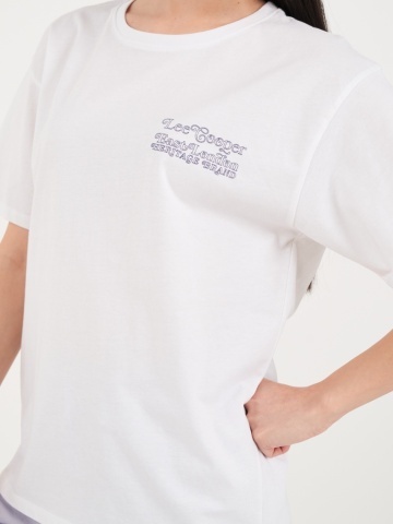 Lee Cooper - Tricou dama de culoare uniforma cu imprimeu text - Img 3