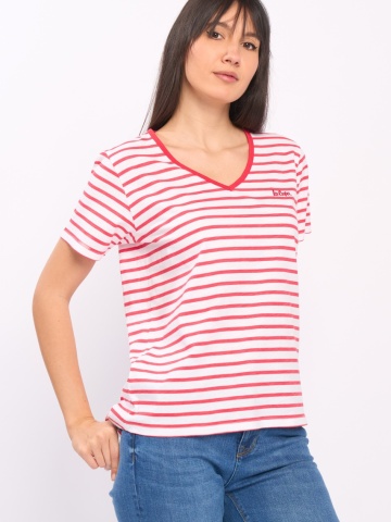 Lee Cooper - Tricou dama maneca scurta cu model in dungi - Img 5