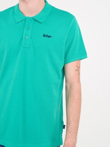Lee Cooper - Tricou polo barbat de culoare uniforma - Img 2