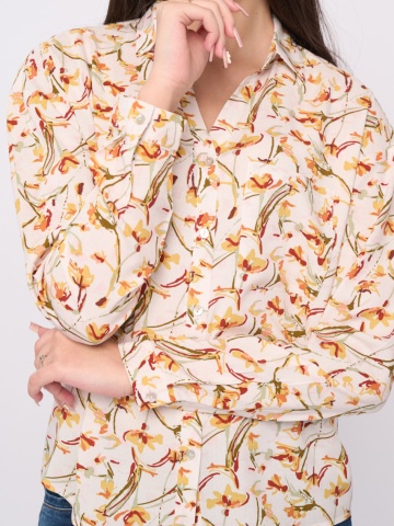 Timeout - Camasa dama maneca lunga cu model floral - Img 4