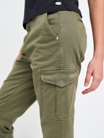 Timeout - Pantaloni cargo dama de culoare uniforma - Img 4