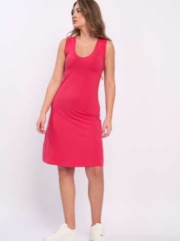 Timeout - Rochie dama de culoare uniforma cu logo metalic aplicat - Img 4
