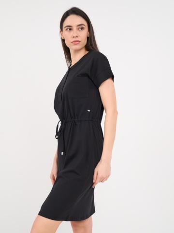 Timeout - Rochie dama de culoare uniforma cu nasturi - Img 3