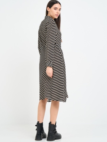Timeout - Rochie dama de lungime medie cu model in dungi - Img 5