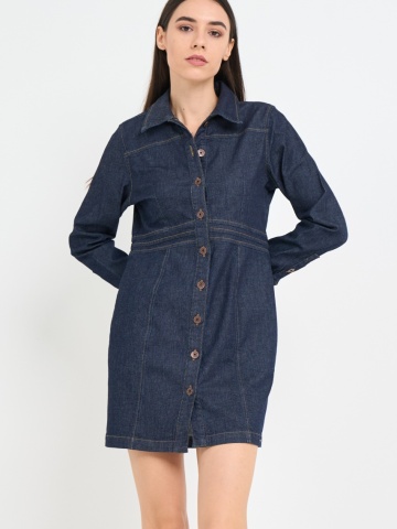 Timeout - Rochie dama din denim cu maneca lunga - Img 5