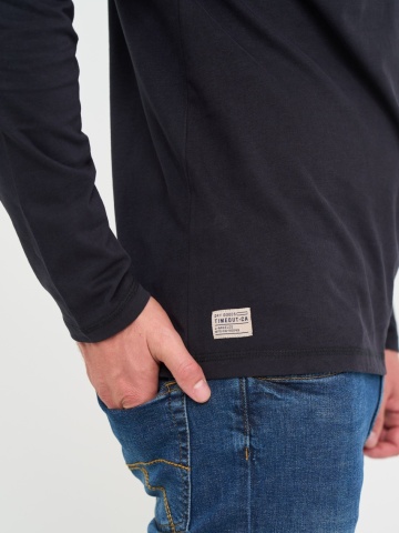 Timeout - Tricou barbat cu maneca lunga de culoare uniforma cu nasturi - Img 3
