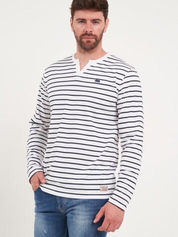 Timeout - Tricou barbat cu maneca lunga si dungi
