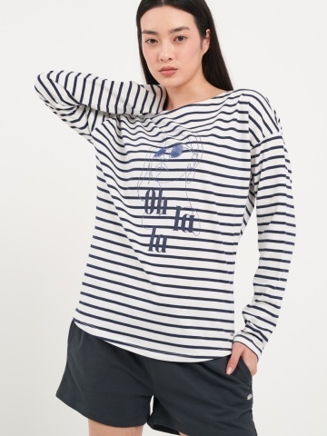 Timeout - Tricou dama cu maneca lunga si dungi - Img 6