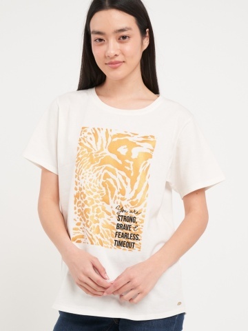 Timeout - Tricou dama cu maneca scurta si imprimeu grafic