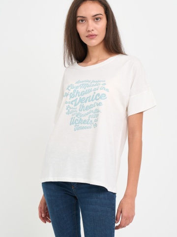 Timeout - Tricou dama cu maneca scurta si text grafic