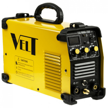Професионален заваръчен апарат Velt TIG/MMA 250, 250 A, 230 V, Електроди 1.6-5 мм, 9.5 кг, Включени аксесоари
