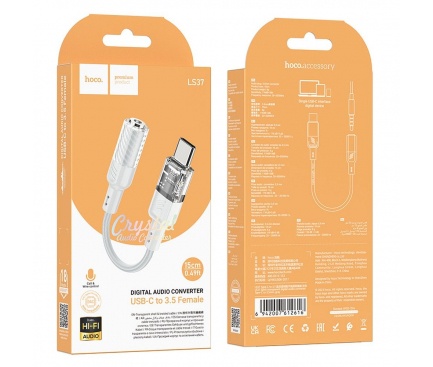 Adaptor Audio USB-C – 3.5mm HOCO LS37, Gri