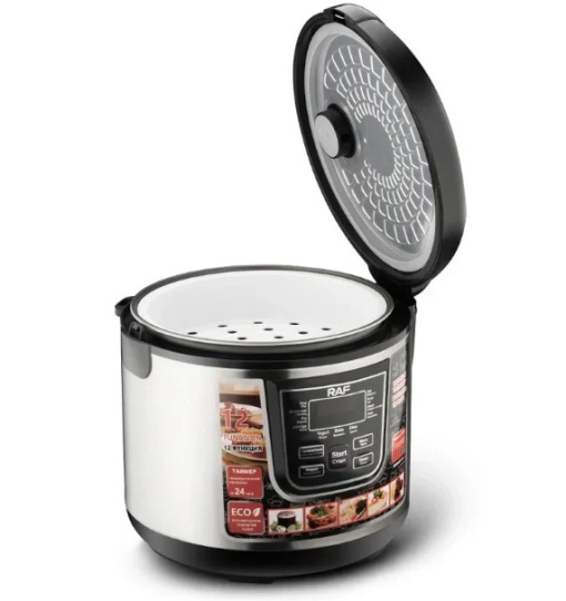 Oală Multifuncțională 6L, 900W, 12 programe - Prăjire, Tocăniță, Abur, Fierbere - Control Digital, Vas Ceramic
