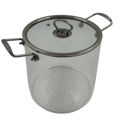 Oală Transparentă din Sticlă Borosilicată 5.5L cu Capac – Zâna Casei, Modernă, Rezistentă la Căldură