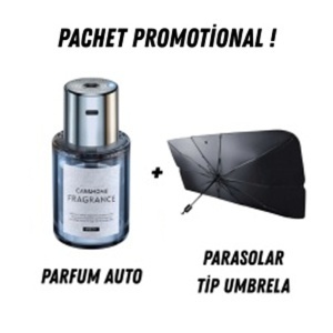 Pachet Promoțional Parfum Auto și Parasolar Auto Tip Umbrelă