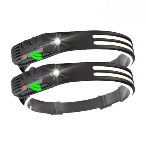Set 2 x lanterna cap cu 2 benzi LED senzor miscare