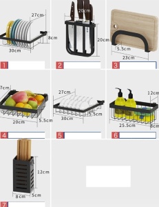 Organizator chiuveta pentru uscat vasele, suport tacamuri, otel inoxidabil - Img 2