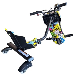 Tricicletă electrică drift copii, 150W, 36V, 20 km/h, Bluetooth, Graffiti - Img 5