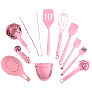 Set Ustensile Bucătărie 21 Piese din Silicon – Roz, Antiaderent, Design Modern - Img 3