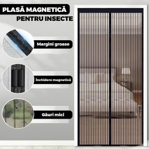 Plase pentru Usa set 2 buc cu Inchidere Magnetica, Anti-Insecte, 210x100 cm - Img 3