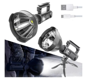 Lanterna puternica, 500 m, cu incarcare usb, si functie powerbank, trepied cadou - Img 2