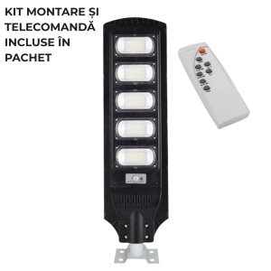 Lampă Stradală Solară 5 Module LED 600W cu Senzor de Mișcare și Panou Solar Integrat - Img 2