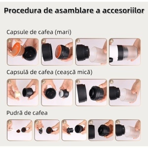 Espressor Portabil 3 în 1 – Cafea Măcinată, Capsule Nespresso & Dolce Gusto | Încălzire Apă | USB Type-C | - Img 2