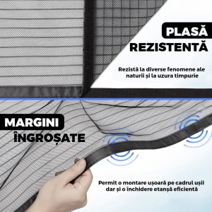Plase pentru Usa set 2 buc cu Inchidere Magnetica, Anti-Insecte, 210x100 cm - Img 6