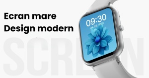 Smartwatch H-go Sport Roz/Negru Puls, Calorii, Presiune arteriala, Bluetooth, Notificari,Rezistenta la apa - Img 4