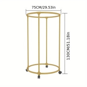 Suport rotund haine, oțel inox, cromat, 130 cm, 40 kg, pe roți - Img 3