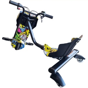 Tricicletă electrică drift copii, 150W, 36V, 20 km/h, Bluetooth, Graffiti - Img 2